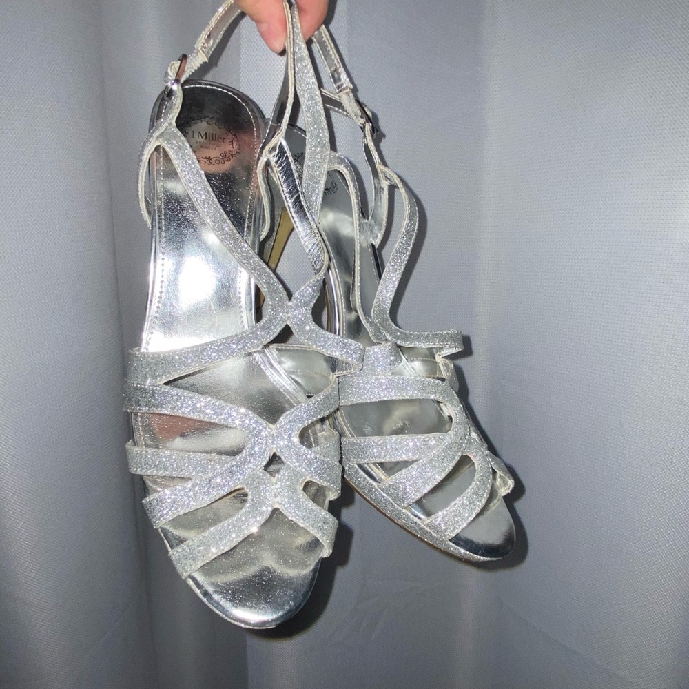 Silver Strappy Heels